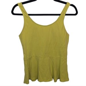 Express Greenish Yellow Peplum Top with Back Zip Size M